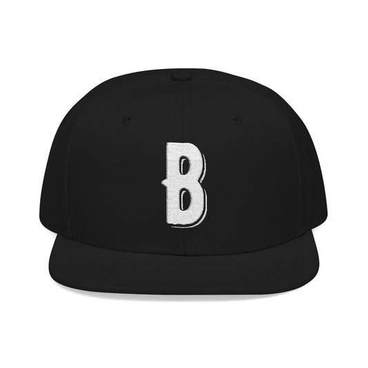 Budcade Blackout Logo Embroidered Snapback (White on Black)