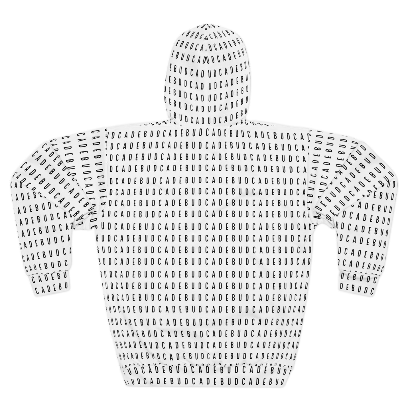 Budcade Pattern Hoodie (Black on White)