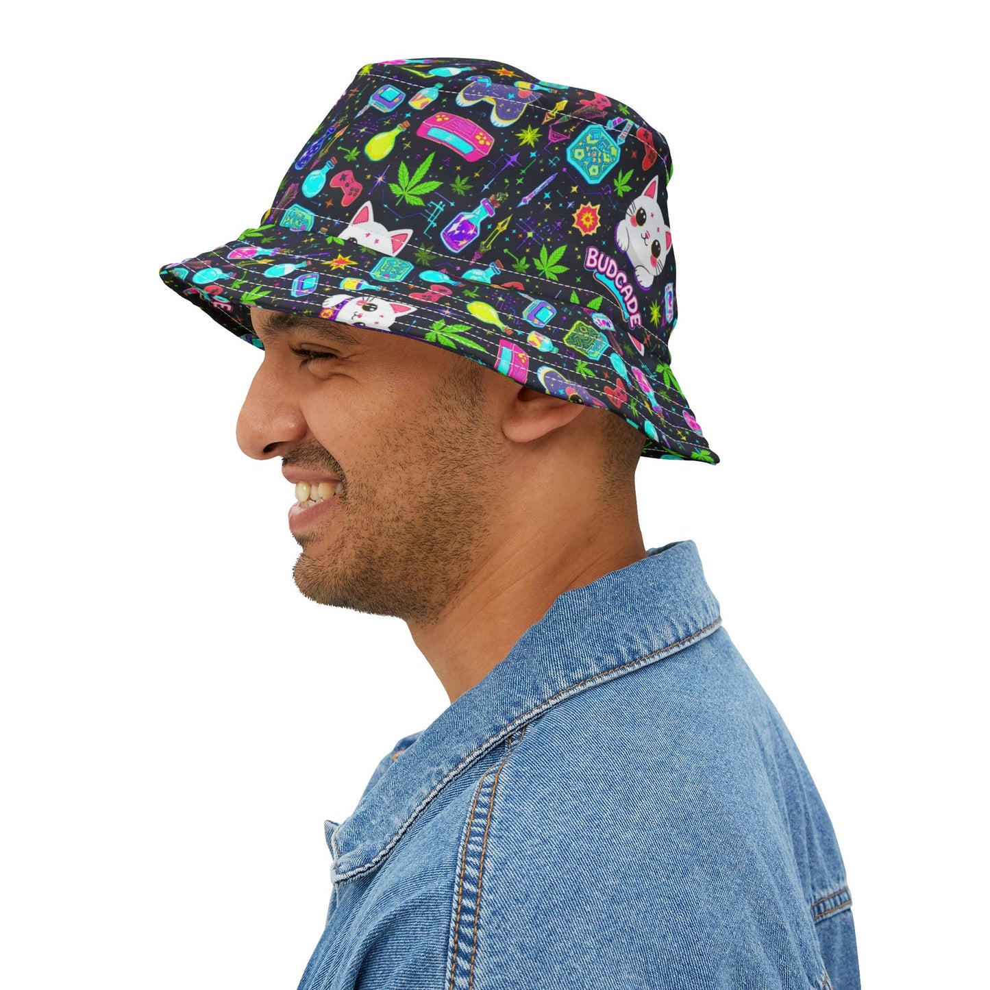 Cat Space Weed Magic Bucket Hat