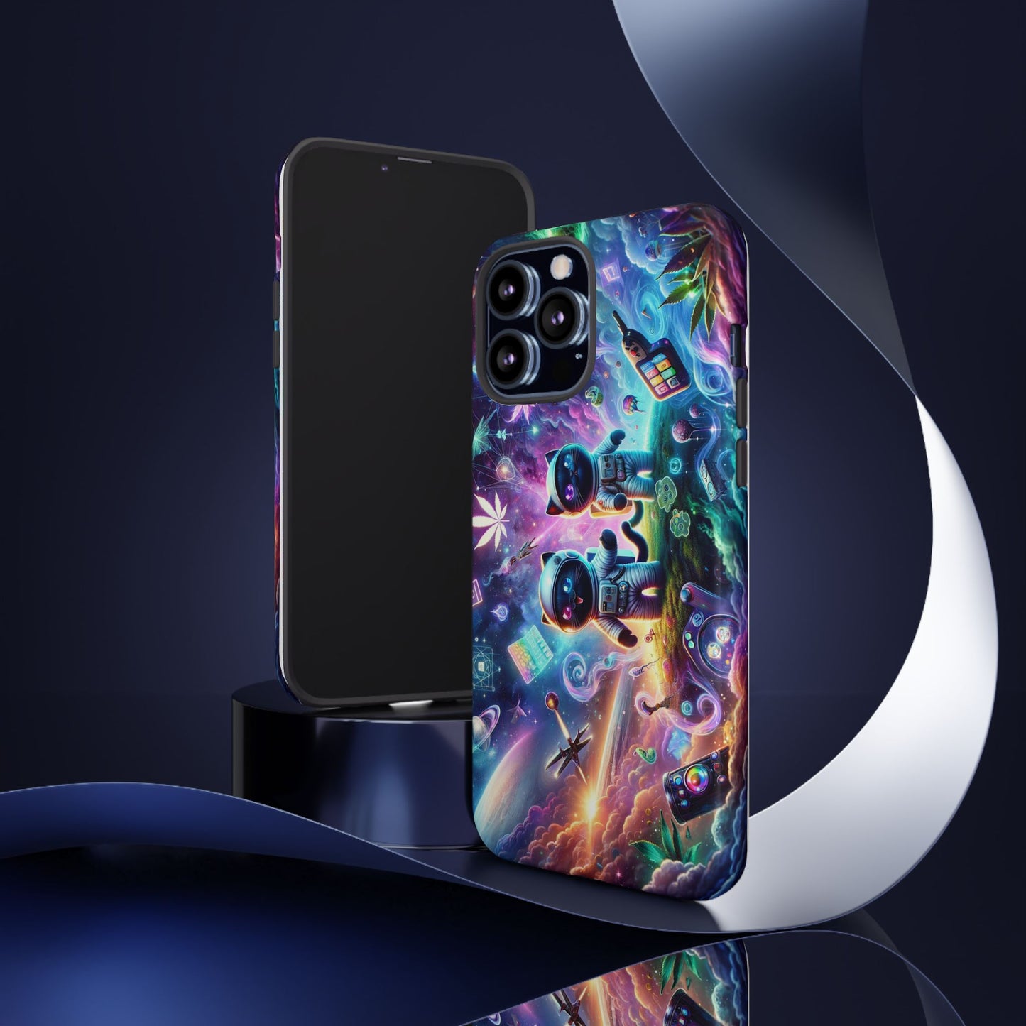 Cat Space Weed Magic Phone Case 3