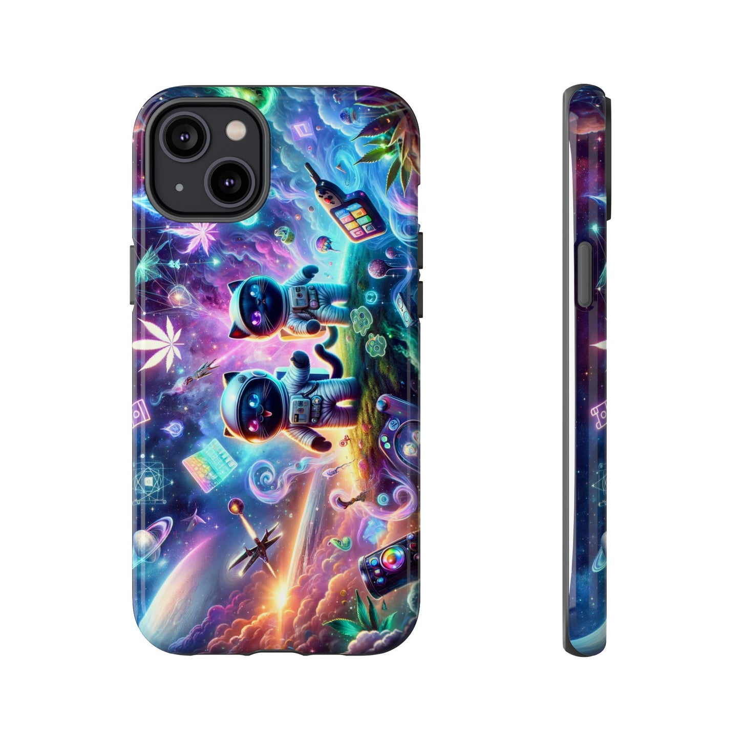 Cat Space Weed Magic Phone Case 3