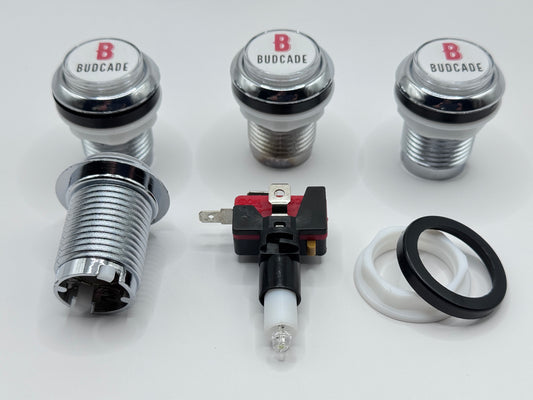 Budcade Official Arcade Push Buttons (24mm, Pack of 5)