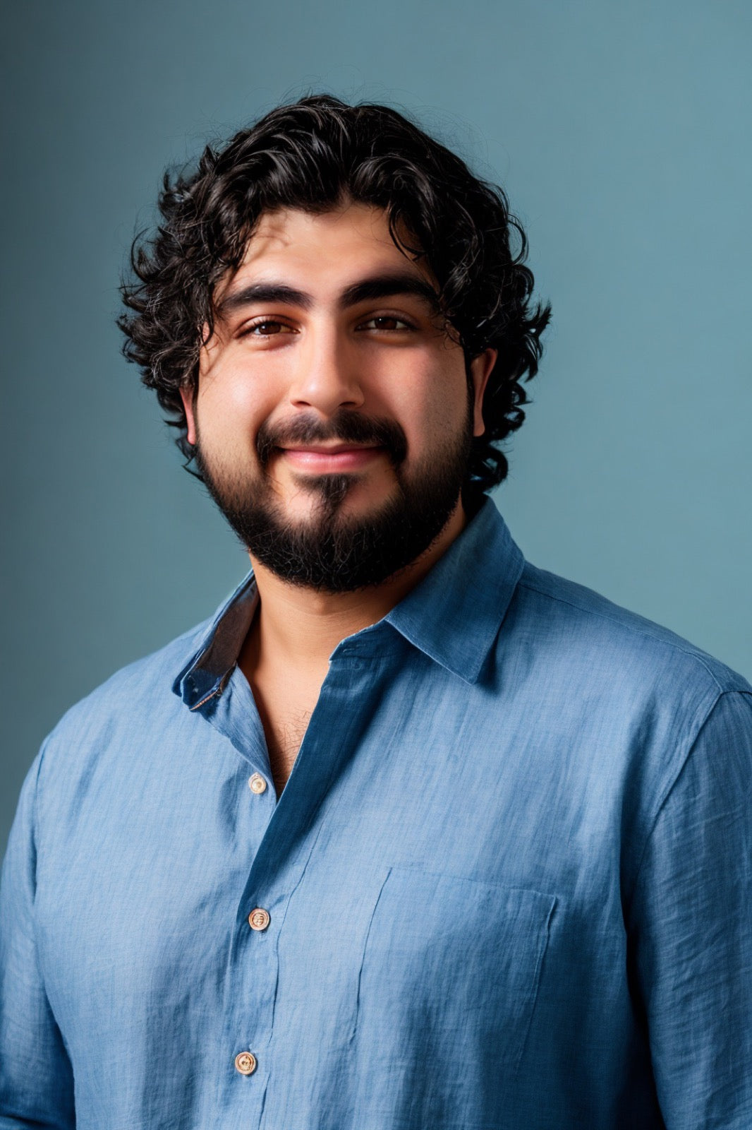 Joe Leybovich, founder of Budcade, in a blue shirt